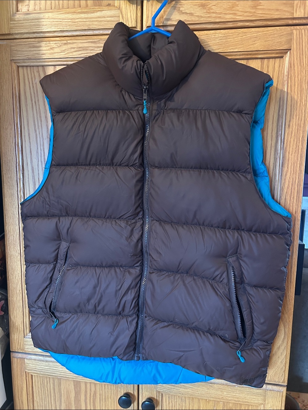 MEC Brown Puffer Vest with Blue Interior